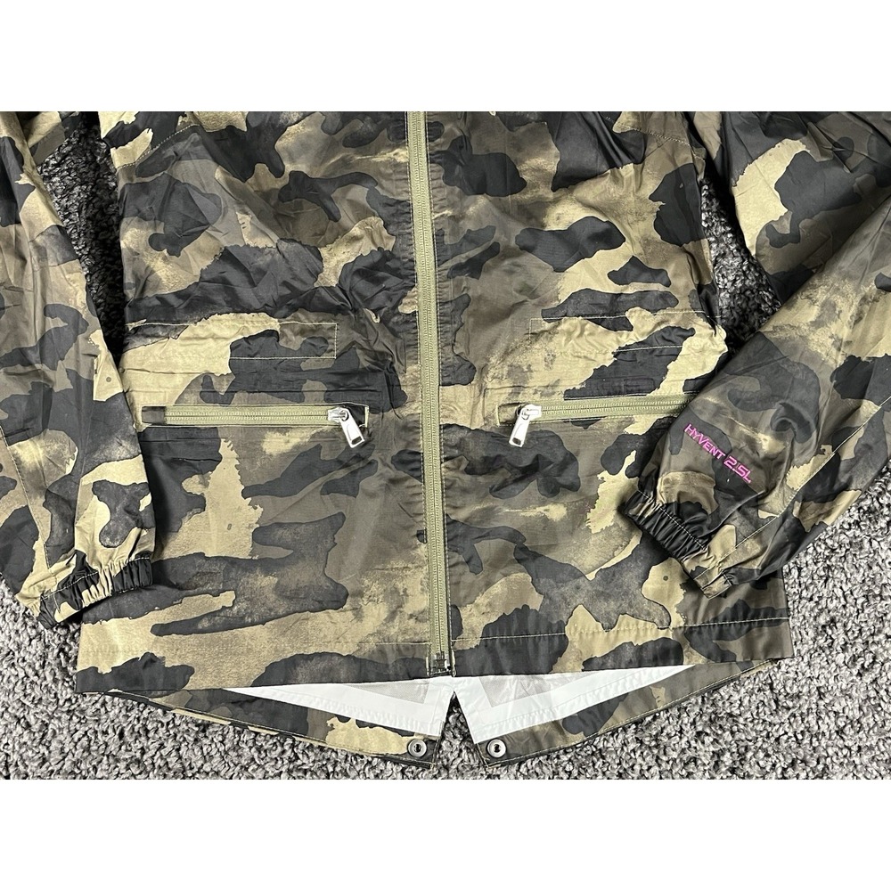 The North Face HyVent 2.5L Rain Jacket Women's Small Camo Hooded Zip Waterproof - Picture 7 of 10